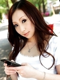 Hottie Asuka Souma posing outdoors Hottie Asuka Souma posing outdoors