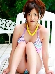 Hot Japanese brunette by the pool Hot Japanese brunette by the pool