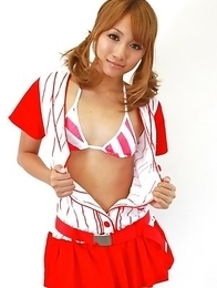 Rio Sakura cheerleader in red and white is so damn sexy Rio Sakura cheerleader in red and white is so damn sexy