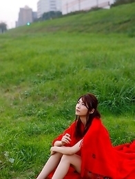 Asana Mamoru with big boobs in red bra loves the sunlight Asana Mamoru with big boobs in red bra loves the sunlight