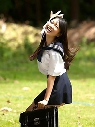 Tomoe Yamanaka babe in uniform is happy in her way to school classes Tomoe Yamanaka babe in uniform is happy in her way to school classes