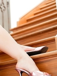 Tsubasa Akimoto is such hot bunny on the house stairs Tsubasa Akimoto is such hot bunny on the house stairs